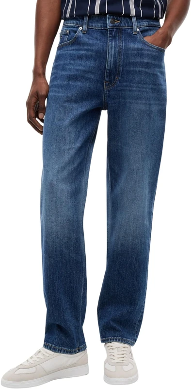 Tommy Jeans Men's Sonny Rglr Tprd Bj0155 DM0DM23287 Tapered, Denim (Denim Dark), 34W / 30L