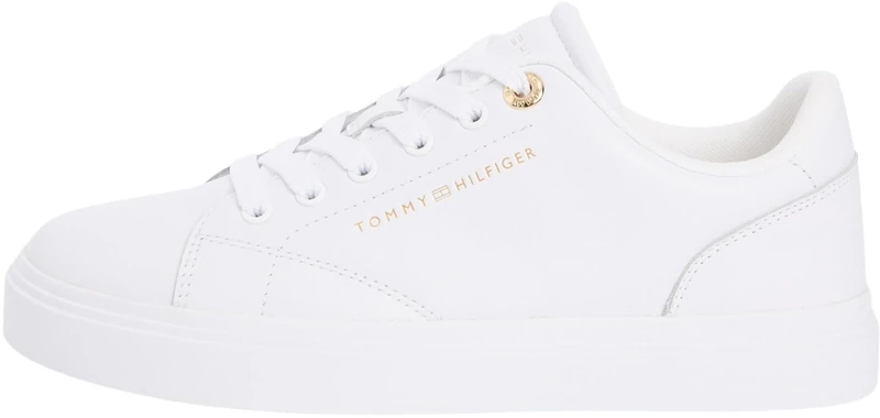 Tommy Hilfiger Women's Th Feminine Cupsole Leather FW0FW09105 Low Top, White (White), 3.5