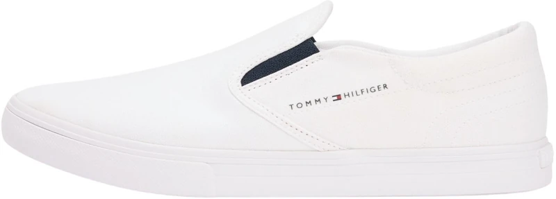 Tommy Hilfiger Men's Vulc Core Slip On FM0FM05689 Low Top, White (White), 10.5