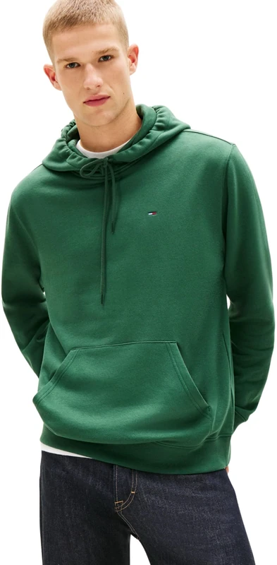 Tommy Jeans Men's Tjm Reg S Flag Hoodie Dm0Dm20742 Pullover Hoodie, GREEN (Shadow Pine), XS