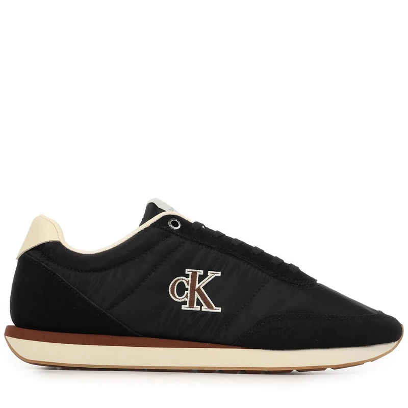 Calvin Klein Men's Retro Runner Ess Mix Mat Ym0Ym01361 Low Top, Black (Black/Light Cashew), 5.5