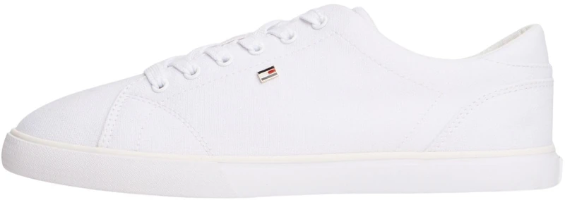 Tommy Hilfiger Women's Th Low Profile Vulc Canvas FW0FW09102 Low Top, White (White), 3.5