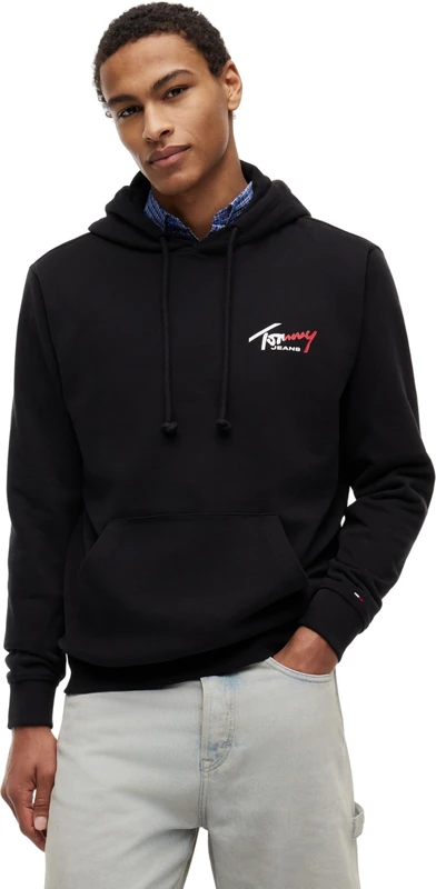 Tommy Jeans Men's Tjm Reg Entry Sign Hoodie Ext DM0DM22680 Pullover Hoodie, BLACK (Black), 3XL