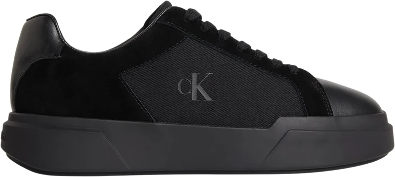 Calvin Klein Men's Cupsole Trainers Chunky Lace-up in Suede, Black (Triple Black), 7