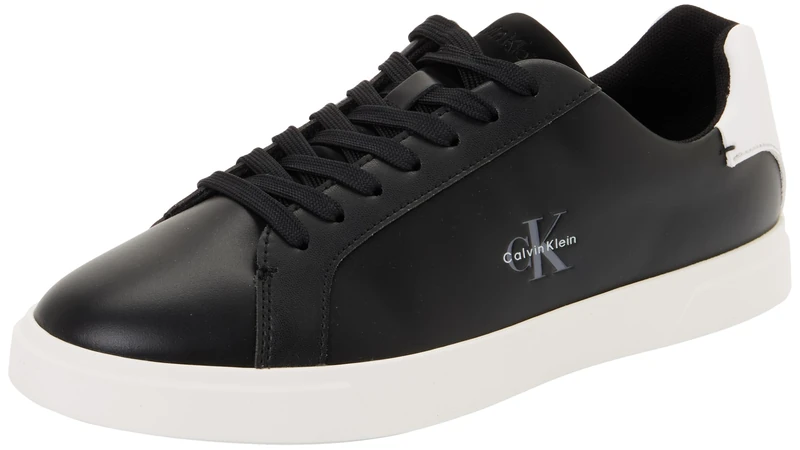 Calvin Klein Women's Cupsole Trainers Low Pro in Leather, Black (Black/Bright White), 3