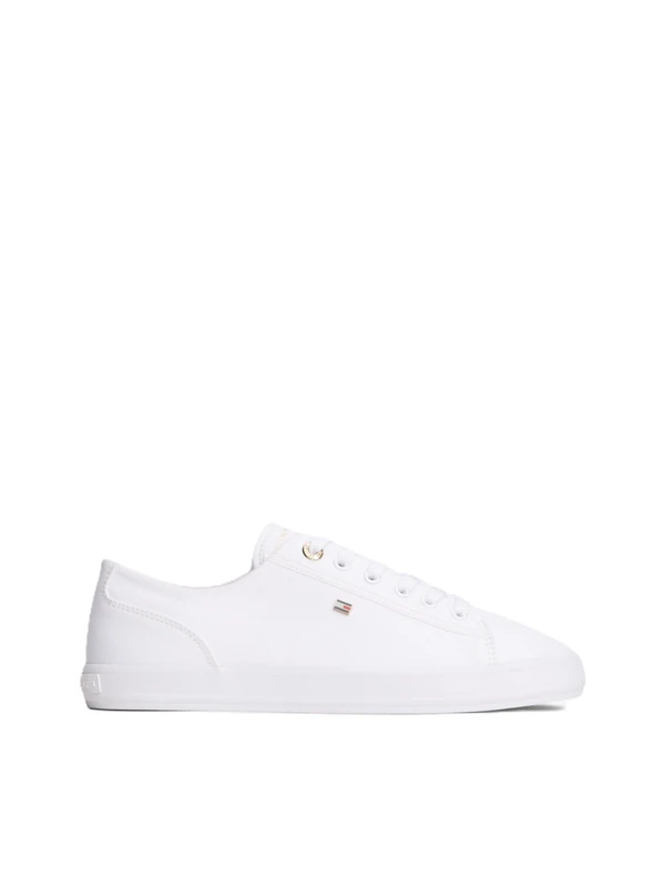 Tommy Hilfiger Women's Th Foxing Sneaker Canvas FW0FW09170 Low Top, White (White), 4 - Image 1