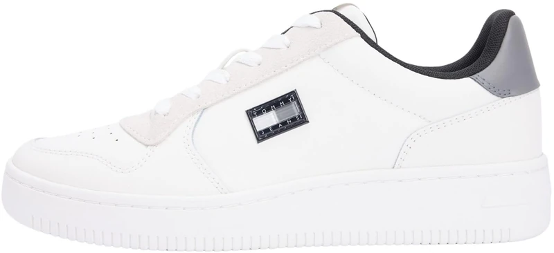 Tommy Jeans Men's TJM Retro Basket EM0EM01681 Low Top, White (Ecru/Zinc Grey), 10.5 UK