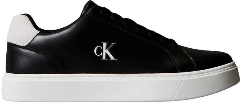 Calvin Klein Men's Classic Cupsole Laceup LTH Ym0Ym01435 Low Top, White (Bright White/Sage Green), 6.5