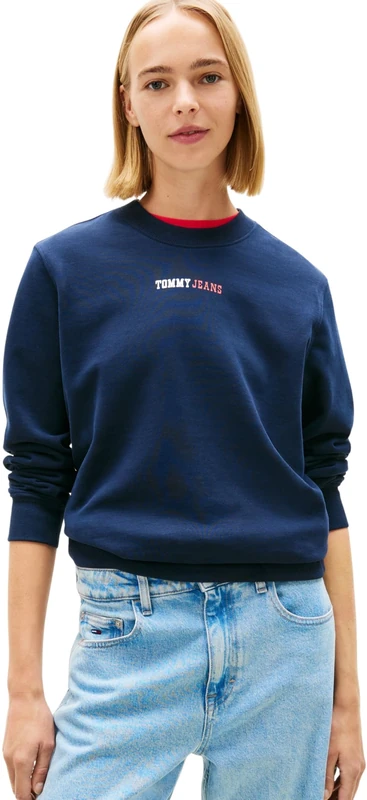 Tommy Jeans Women's Tjw Reg Ess Logo 2 Crew Ext DW0DW22362 Pullover Sweatshirt, BLUE (Dark Night Navy), 3XL_Plus