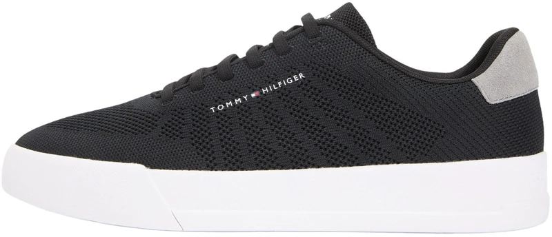 Tommy Hilfiger Men's Th Court Knit FM0FM05823 Low Top, Black (Black), 6.5