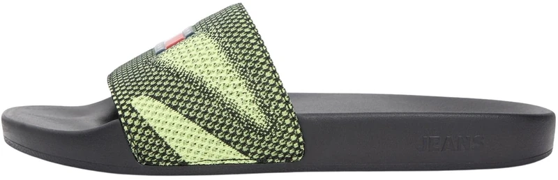 Tommy Jeans Men's TJM Summer Sandal 26 EM0EM01697 Slides, Green (Lime Essence/Black), 8 UK