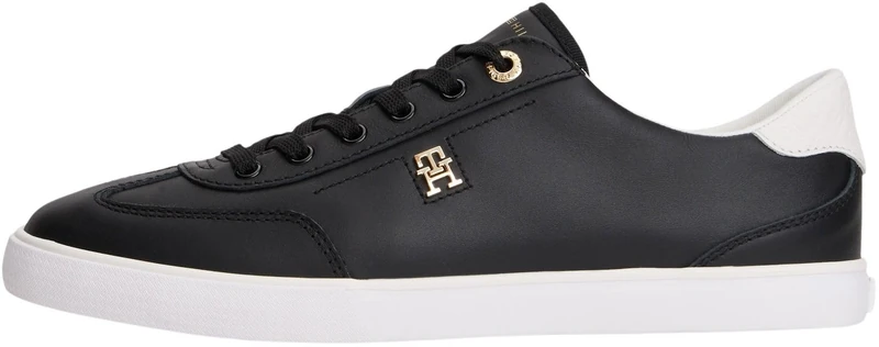 Tommy Hilfiger Women’s Vulcanised Trainers Chic Low Profile Lace-up, Black (Black), 6