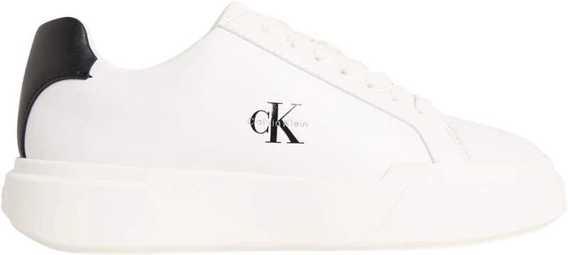 Calvin Klein Women's Chunky Cupsole Laceup LTH Wn Yw0Yw01947 Low Top, Black (White/Black/White), 3.5