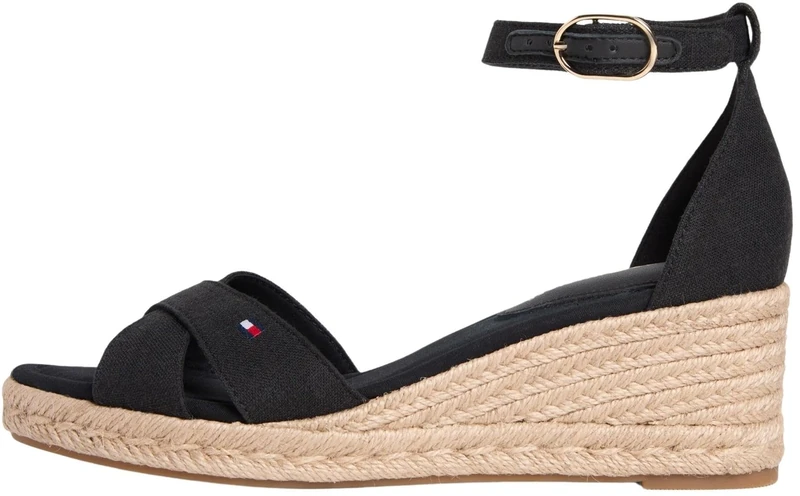 Tommy Hilfiger Women’s Sandals with Wedge Heel, Black (Black), 4