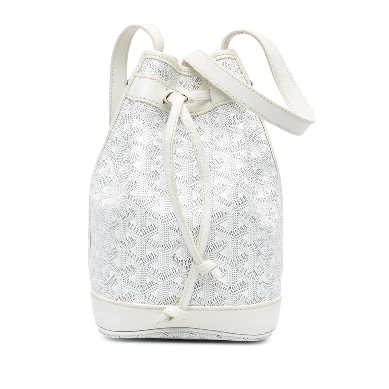 Goyard Petit Flot Bag - White Coated Canvas Handbag