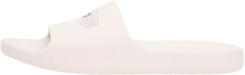 Tommy Jeans Men’s Beach Slides Injected with Logo, Off-White (Newsprint), 10