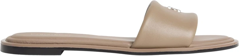 Calvin Klein Women's Sandals Round Flat in Leather, Grey (Desert Taupe), 6