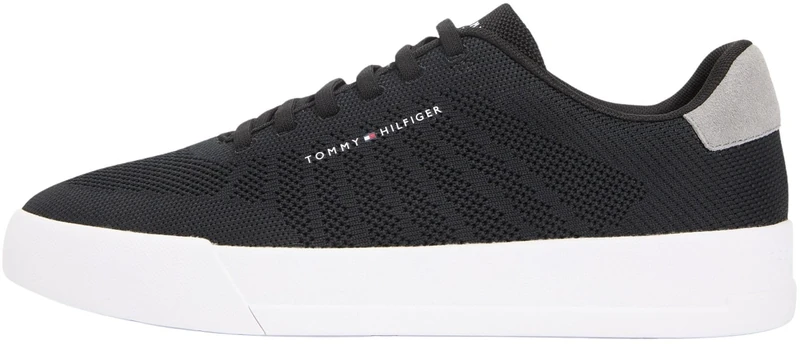 Tommy Hilfiger Men's Th Court Knit FM0FM05823 Low Top, Black (Black), 12