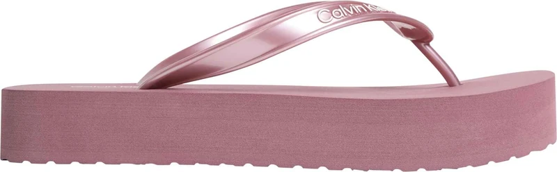 Calvin Klein Women’s Flip Flops Flatform with Platform, Off-White (Dusty Rose), 5