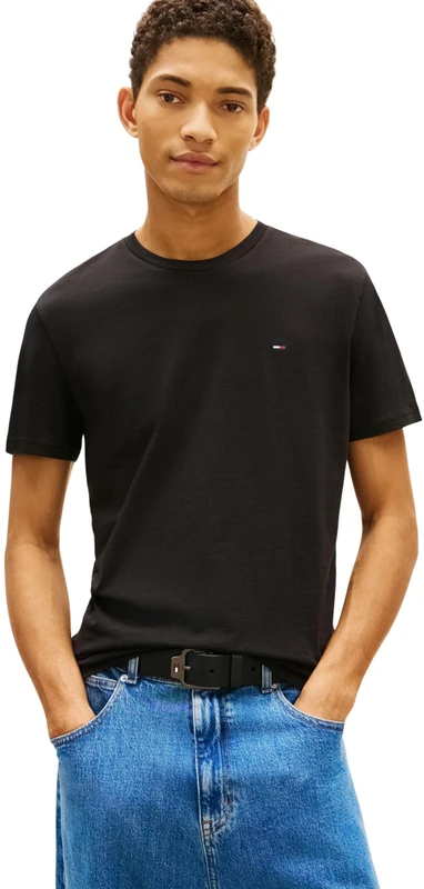 Tommy Jeans Men’s 3 Pack T-Shirts Short Sleeve in Cotton, Black (Black/Black/Black), XXL
