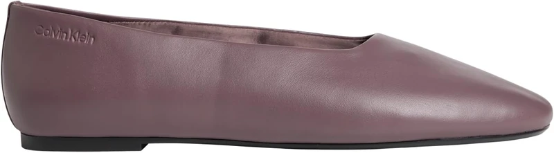 Calvin Klein Women’s Ballet Pumps Round in Leather, Purple (Peppercorn), 8