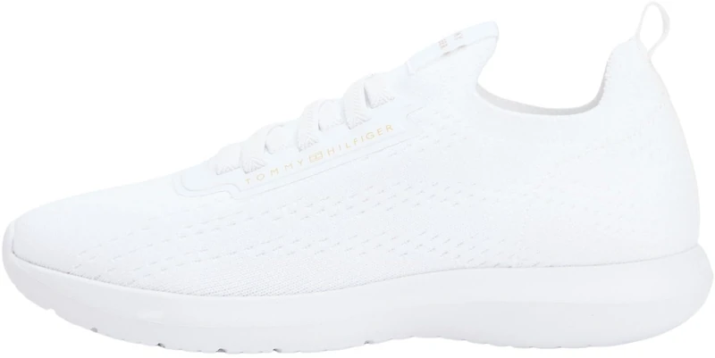 Tommy Hilfiger Women’s Runner Trainers Knit Extra Light Low Top, White (White), 6.5