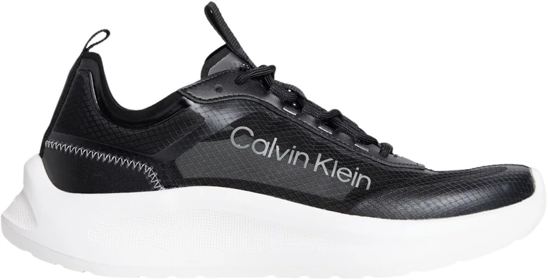 Calvin Klein Women's Runner Trainers Light EVA Lace-up, Black (Black/Bright White), 7