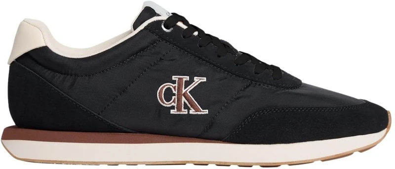 Calvin Klein Men’s Runner Trainers Retro Mix with Logo, Black (Black/Light Cashew), 13 - Image 1