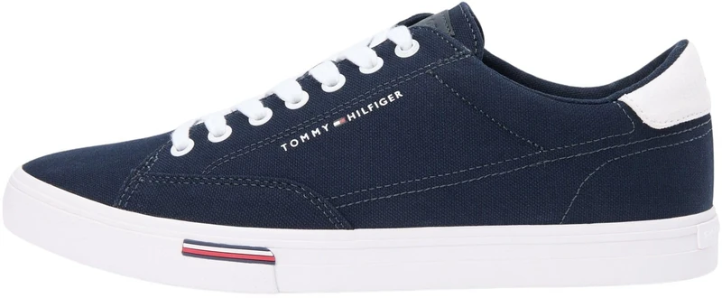 Tommy Hilfiger Men's Vulc Core RWB Long Lace CVS FM0FM05813 Low Top, Blue (Desert Sky), 9