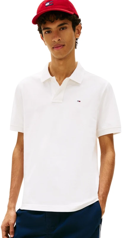 Tommy Jeans Men's TJM Reg Ess Polo Ext DM0DM22711 S/S, White (Ecru), S