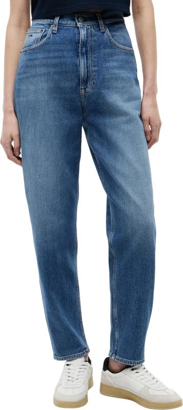 Tommy Jeans Women's Mom Jean Uh TPR Bi0134 DW0DW22994 Tapered, Denim (Denim Medium), 30W / 34L