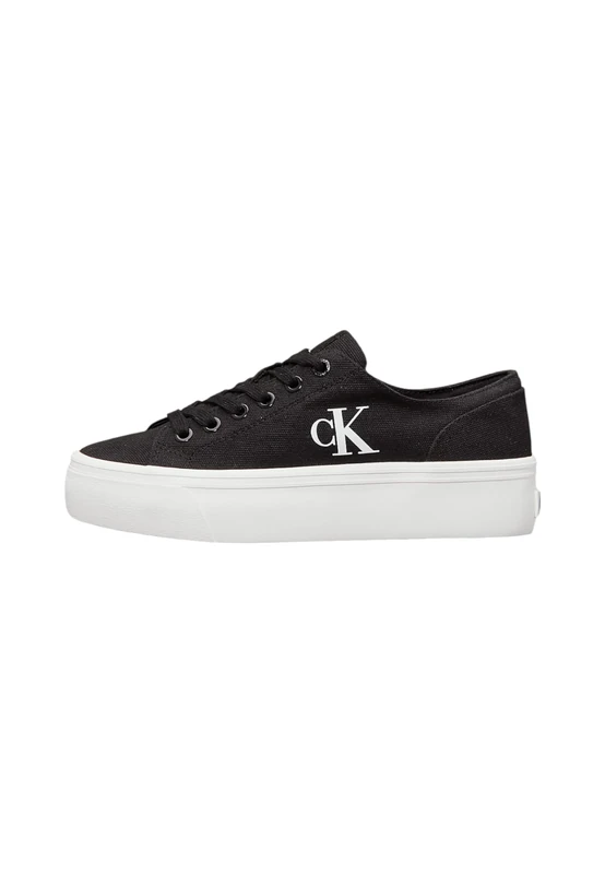 Calvin Klein Women's Vulc Flatform Low Cv Mg Yw0Yw01763 Low Top, Black (Black/Bright White), 2.5