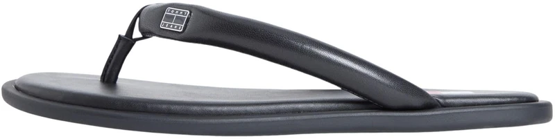 Tommy Jeans Women’s Flip Flops Soft Padded in Leather, Black (Black), 4