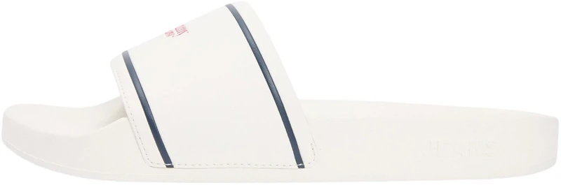 Tommy Jeans Women's Beach Slides with Logo, Off-White (Ivory), 3.5