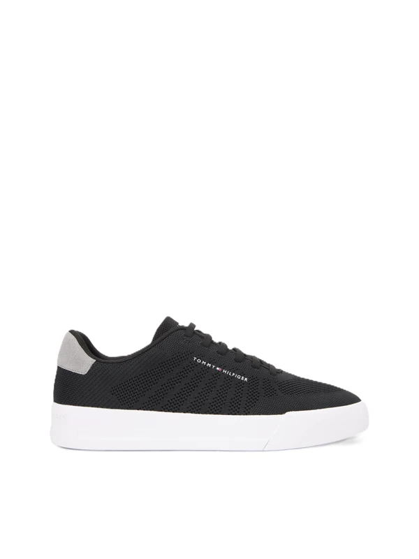 Tommy Hilfiger Men's Th Court Knit FM0FM05823 Low Top, Black (Black), 8