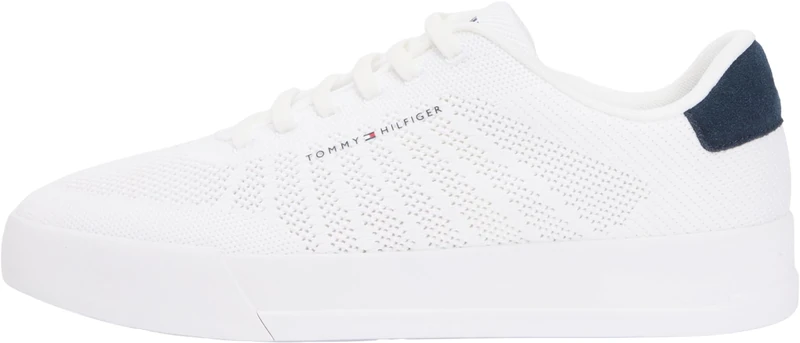 Tommy Hilfiger Men's Th Court Knit FM0FM05823 Low Top, White (White), 12