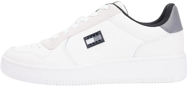 Tommy Jeans Men's TJM Retro Basket EM0EM01681 Low Top, White (Ecru/Zinc Grey), 11 UK