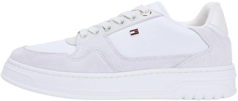 Tommy Hilfiger Women’s Court Trainers Leather Lace-up, White (White), 6.5