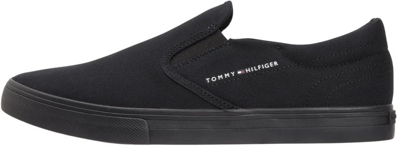 Tommy Hilfiger Men's Vulc Core Slip On FM0FM05689 Low Top, Black (Black), 10