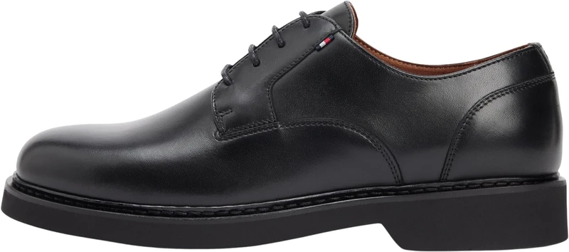 Tommy Hilfiger Men's Derby Shoes Ultralight in Leather, Black (Black), 10.5