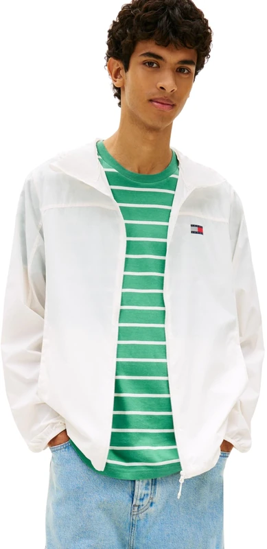 Tommy Jeans Men's TJM Outdoor Shell Jacket Ext DM0DM23112 Windbreaker, White (Ecru), L - Image 1