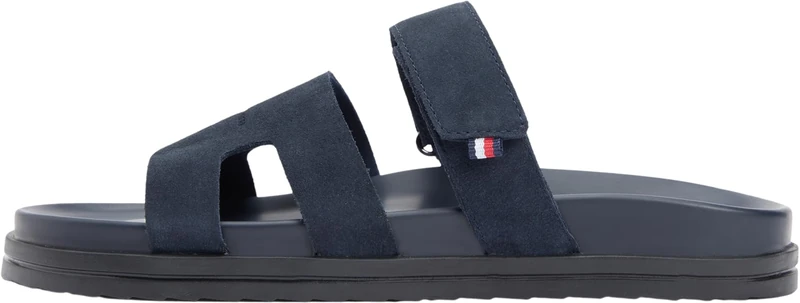 Tommy Hilfiger Men's Adjustable Premium Suede Sandal FM0FM05774 Flat Sandals, BLUE (Desert Sky), 8 - Image 1