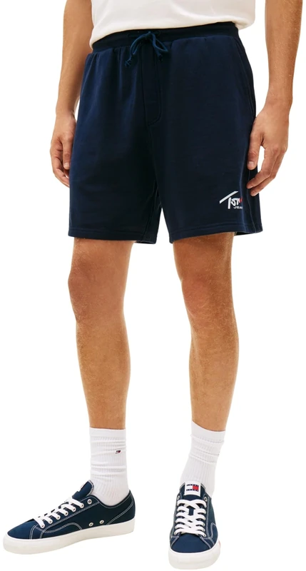 Tommy Jeans Men's TJM Signature Beach Short DM0DM23017 SweatShorts, Blue (Dark Night Navy), S