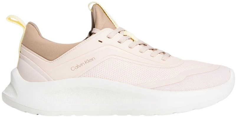 Calvin Klein Women’s Runner Trainers Light Sock Mesh with Loop, Pink (Whisper Pink/Lemonade/Silver Mink), 6