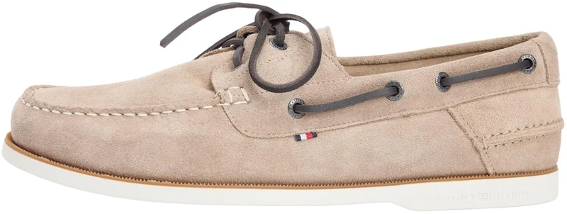 Tommy Hilfiger Men's Th Boat Shoe Core Suede Fm0Fm05387 Boat Shoes, Beige (Coastal Taupe), 10.5
