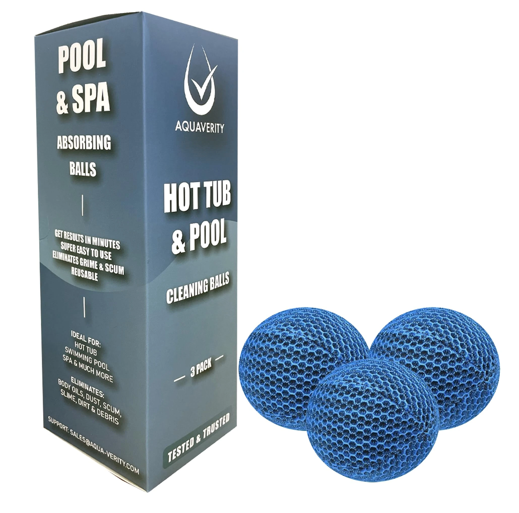 AQUAVERITY Hot Tub Scum Absorber Balls – Reusable Floating Spa Sponge Cleaners for Hot Tubs and Pools - Eco-Friendly Hot Tub Accessories for Scum, Oil & Grease Removal
