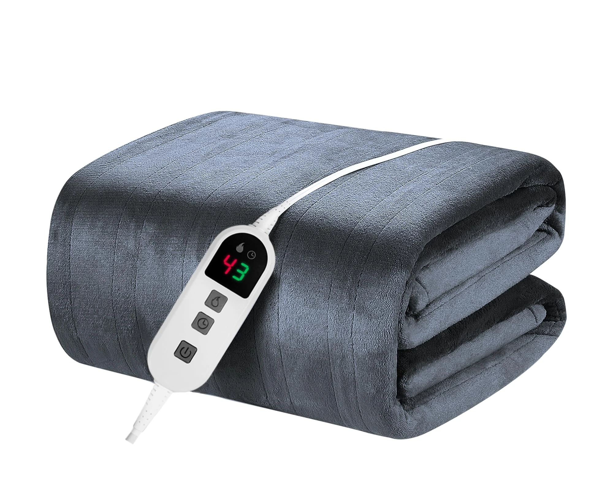 Elytsemoh electric blanket with 10 Heat Levels, Up-to-9-Hours Auto-Off Timer, Flannel 160x130CM, Machine Washable, Overheat Protection, electric throw blanket for sofa Bed Office