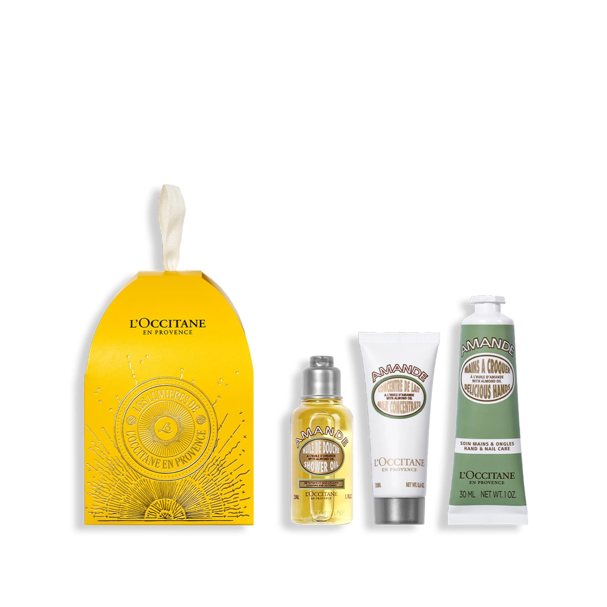 L'OCCITANE Almond Ornament, Hydrating & Smoothing Hand & Body Care, Premium & Clean Beauty Bath & Body Gift Set for All