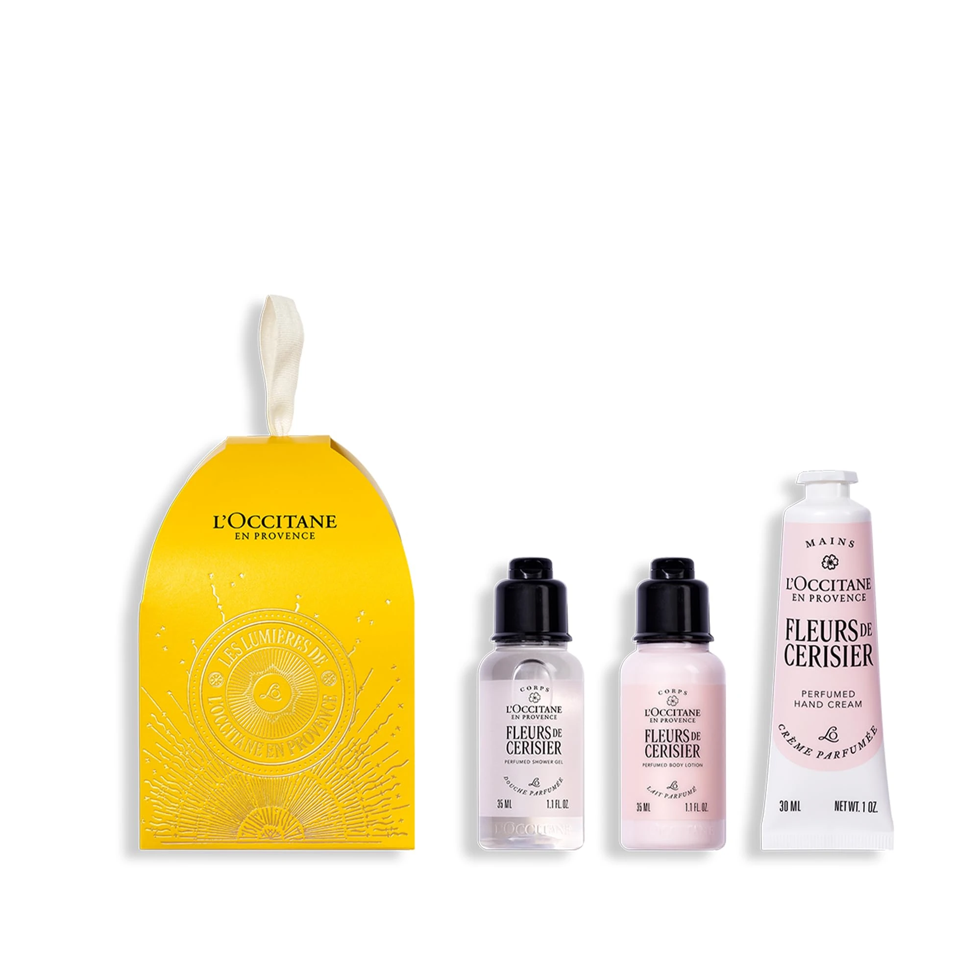 L'OCCITANE Fleurs de Cerisier (Cherry Blossom) Ornament, Floral Scented Hand & Body Care, Premium & Clean Beauty Bath & Body Gift Set for All