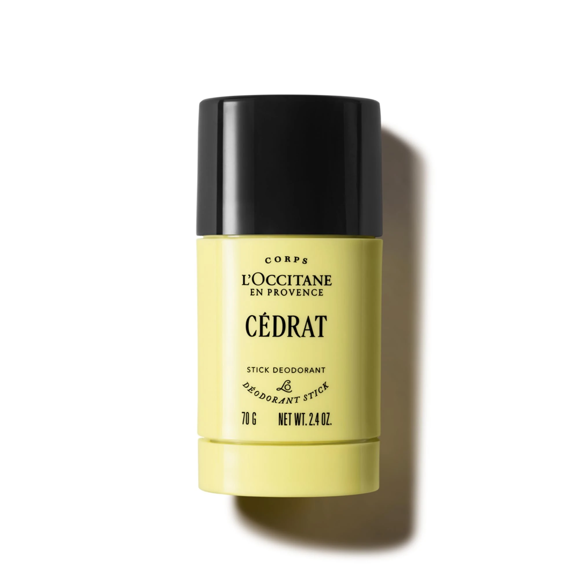 L'OCCITANE Cédrat Stick Deodorant 70g, Long-Lasting Citrus Freshness, Refillable, Aluminum-Free and Alcohol-Free Formula, Luxury & Clean Men's Beauty Odour Protection For All Skin Types